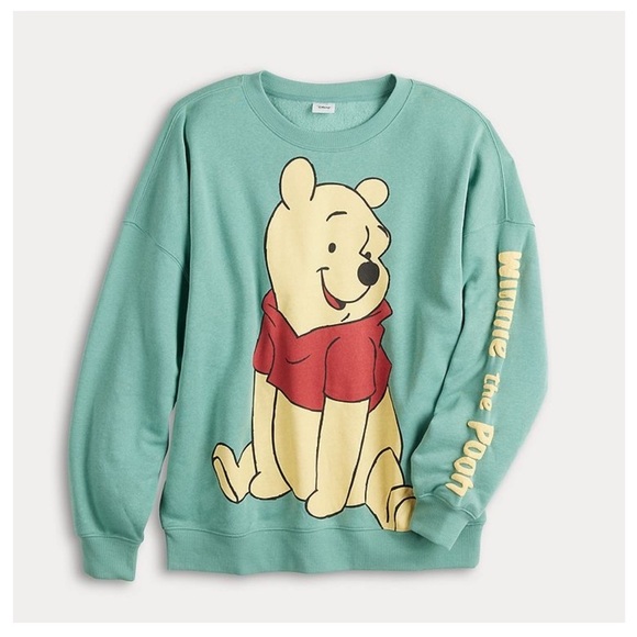🆕 Disney’s Winnie the Pooh Sweatshirt Green Size XS - Picture 1 of 11